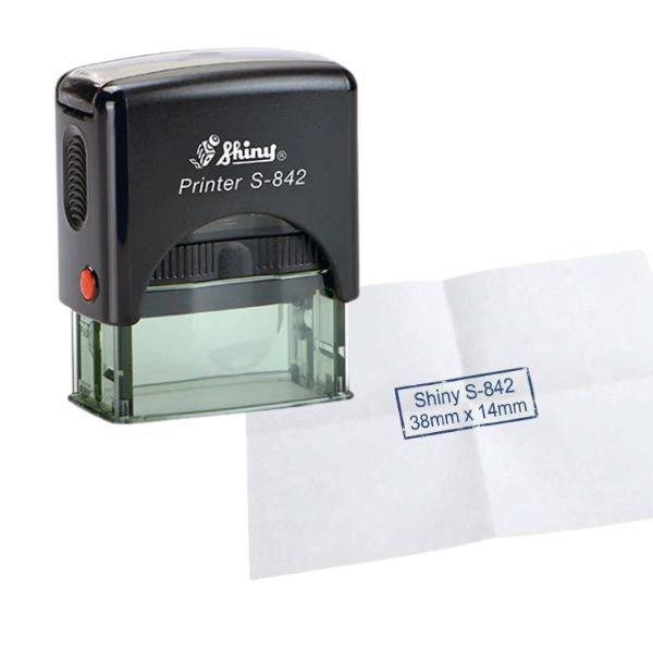 [SellCom02] Sello Completo SHINY S 842 SELLO AUTOMATICO 38x14mm Negro