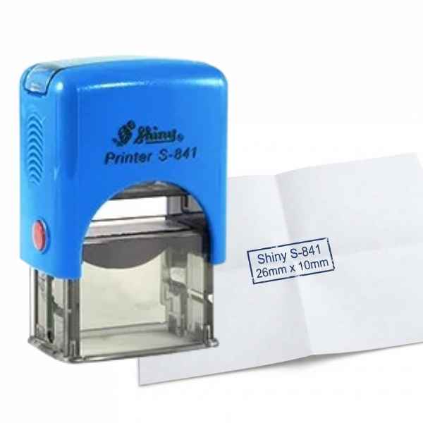 [SellCom25] Sello Completo SHINY S 841 SELLO AUTOMATICO 26x10mm Azul