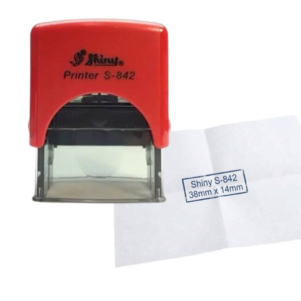 [SellCom33] Sello Completo SHINY S 842 SELLO AUTOMATICO 38x14mm Rojo