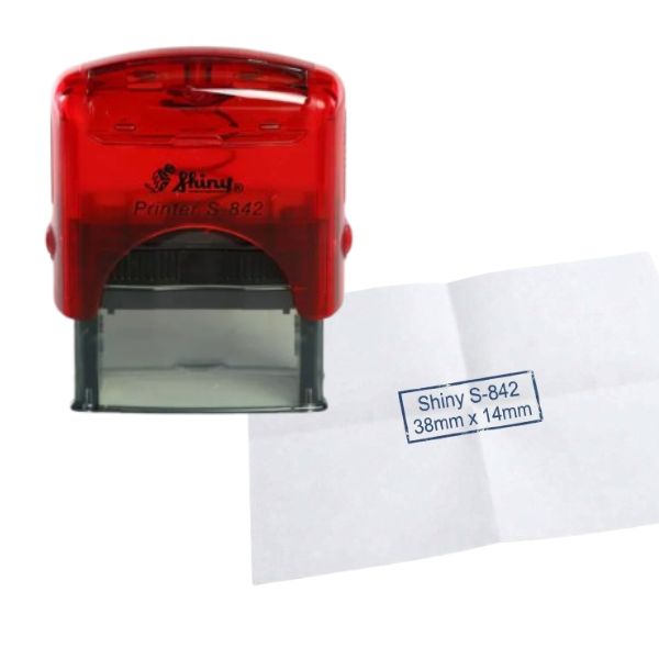 [SellCom38] Sello Completo SHINY S 842 SELLO AUTOMATICO 38x14mm Ruby