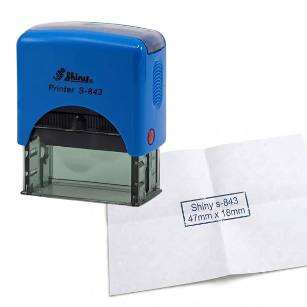 [SellCom49] Sello Completo SHINY S 843 SELLO AUTOMATICO 47x18mm Azul