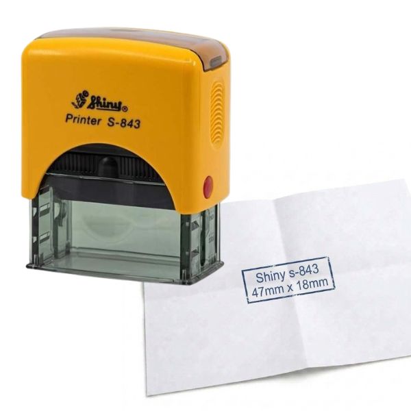 [SellCom52] Sello Completo SHINY S 843 SELLO AUTOMATICO 47x18mm Amarillo