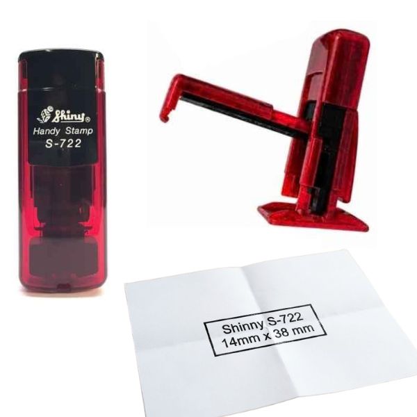 [SellCom59] Sello Completo SHINY S 722 SELLO POCKET DE BOLSILLO 38x14mm COLOR ROJO TRANSPARENTE