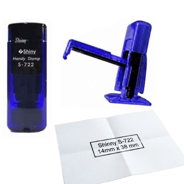[SellCom61] Sello Completo SHINY S 722 SELLO POCKET DE BOLSILLO 38x14mm COLOR AZUL TRANSPARENTE