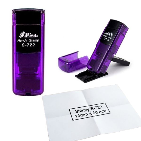 [SellCom65] Sello Completo SHINY S 722 SELLO POCKET DE BOLSILLO 38x14mm COLOR VIOLETA TRANSPARENTE
