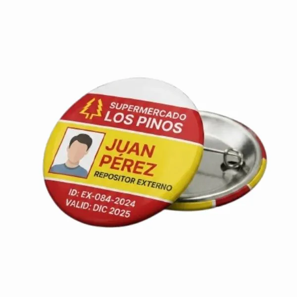 Boton Pins c/alfiler Armado con Impresion de  44 mm