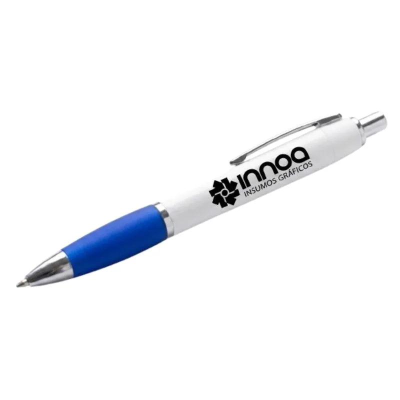 Boligrafo Grabado Laser K750 PLASTICO CUERPO BLANCO GRIP AZUL