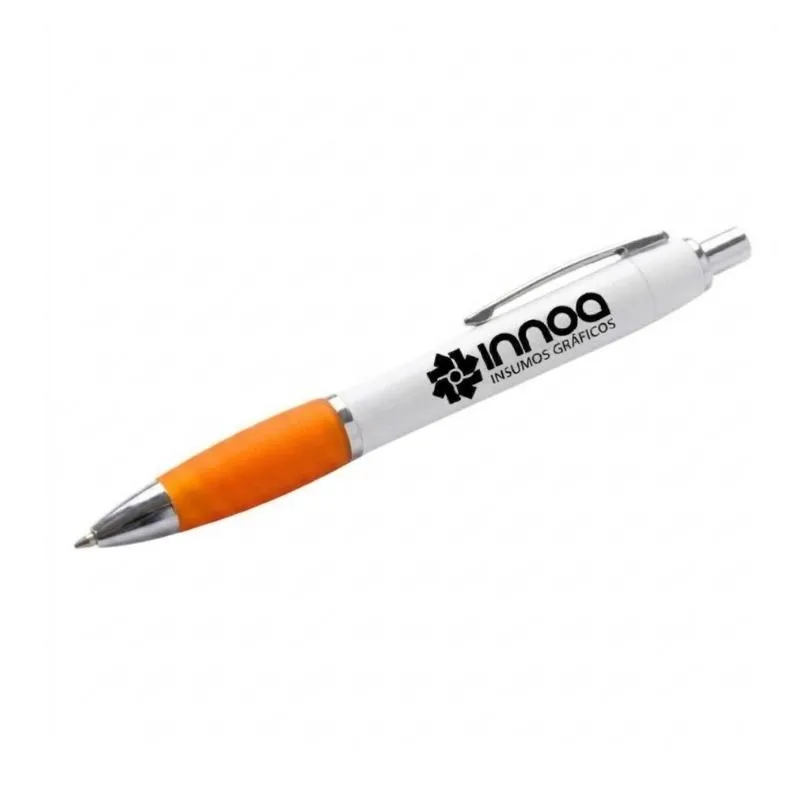 Boligrafo Grabado Laser K750 PLASTICO CUERPO BLANCO GRIP NARANJA
