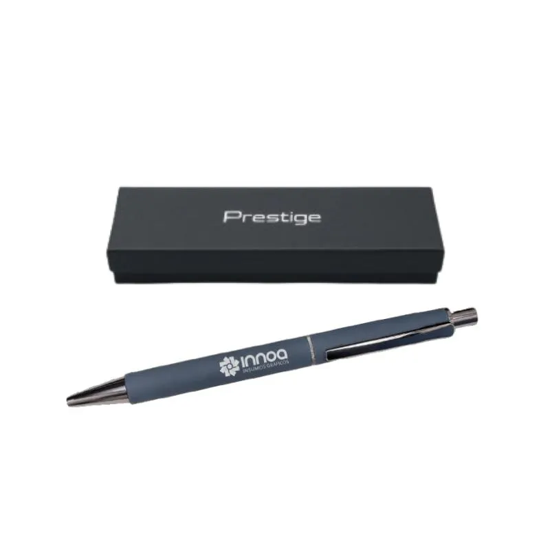 Boligrafo Grabado Laser Metalico Prestige Ejecutivo Azul con Estuche