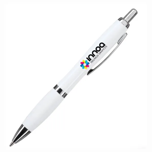 Boligrafo Impreso Full Color K750 PLASTICO CUERPO BLANCO GRIP BLANCO