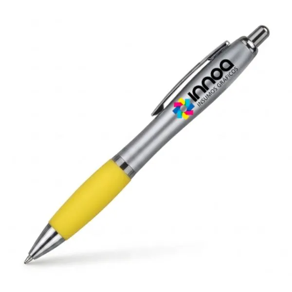 Boligrafo Impreso Full Color K750 PLASTICO CUERPO COLOR METAL GRIP amarillo