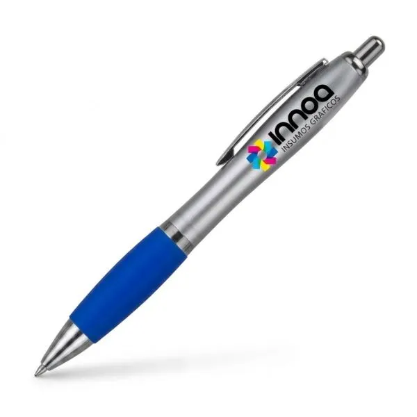 Boligrafo Impreso Full Color K750 PLASTICO CUERPO COLOR METAL GRIP azul