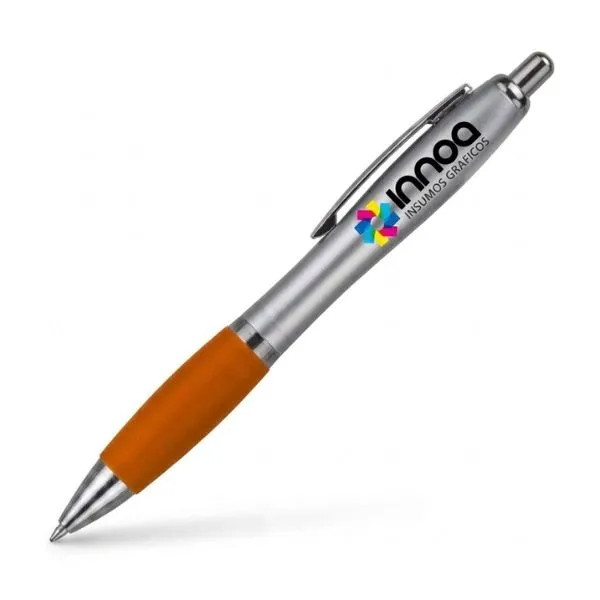 Boligrafo Impreso Full Color K750 PLASTICO CUERPO COLOR METAL GRIP naranja