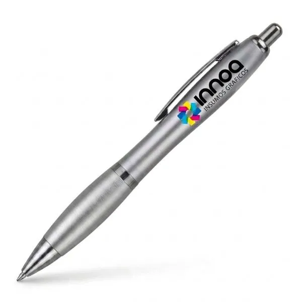 Boligrafo Impreso Full Color K750 PLASTICO CUERPO COLOR METAL GRIP plata