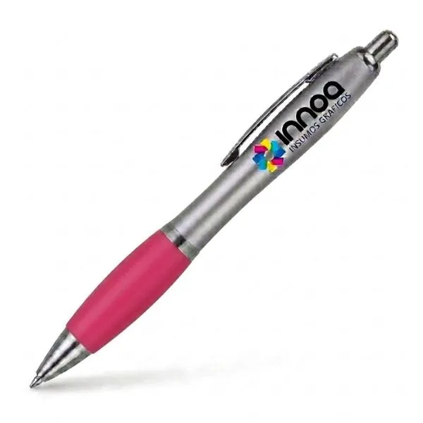 Boligrafo Impreso Full Color K750 PLASTICO CUERPO COLOR METAL GRIP rosa