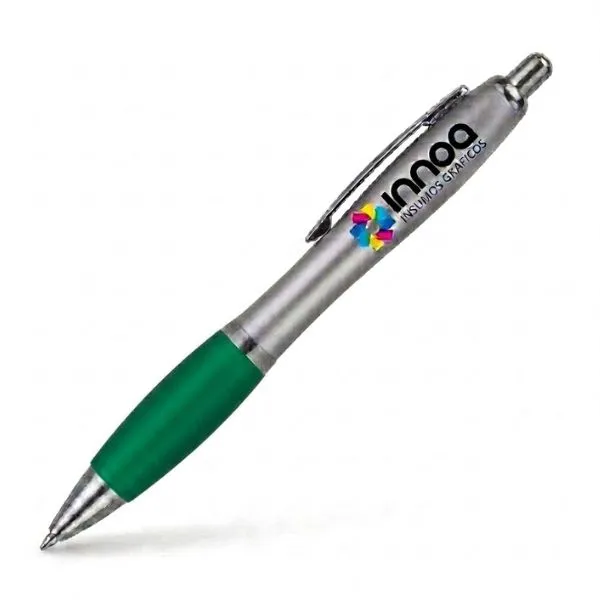 Boligrafo Impreso Full Color K750 PLASTICO CUERPO COLOR METAL GRIP verde
