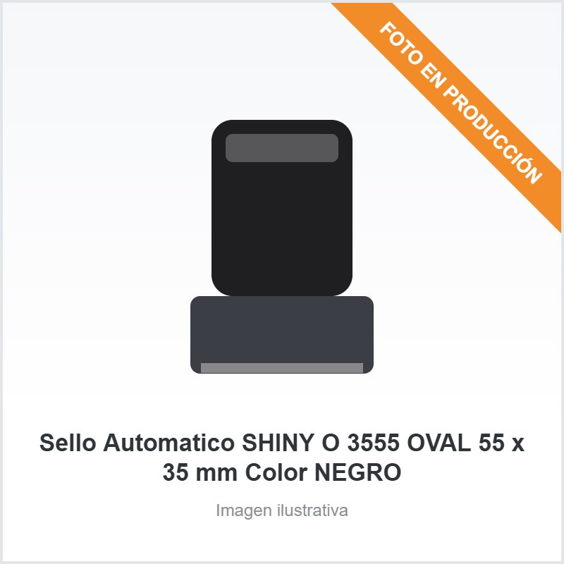 [6724] Sello Automatico SHINY O 3555 OVAL 55 x 35 mm Color NEGRO