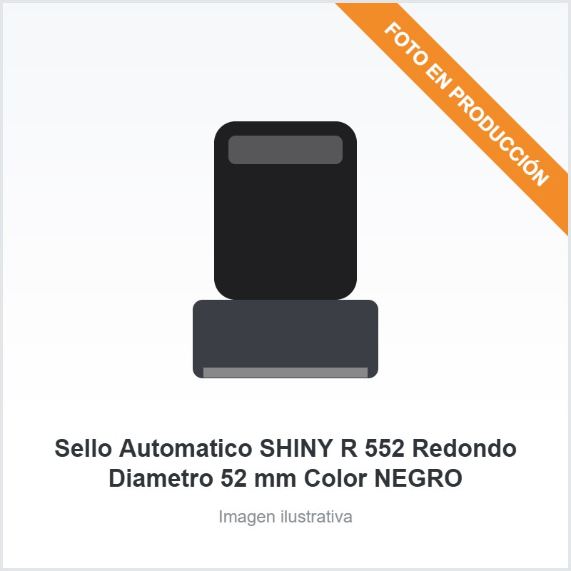 [6725] Sello Automatico SHINY R 552 Redondo Diametro 52 mm Color NEGRO