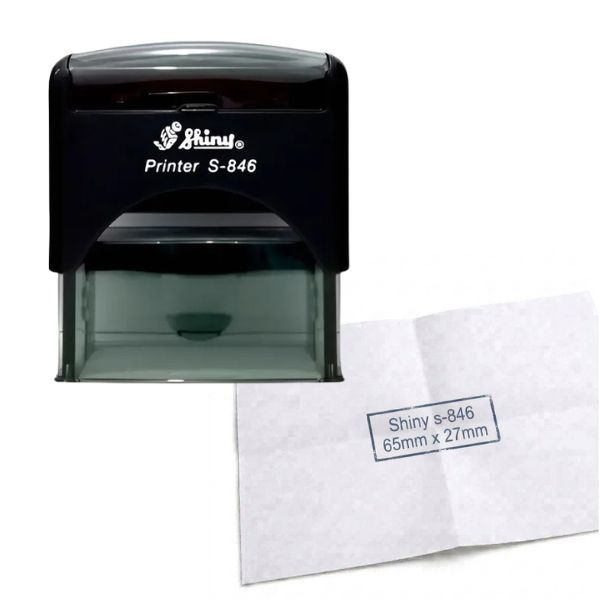 [SellCom69] Sello Completo SHINY S 846 SELLO AUTOMATICO 65 x 27 mm Color NEGRO