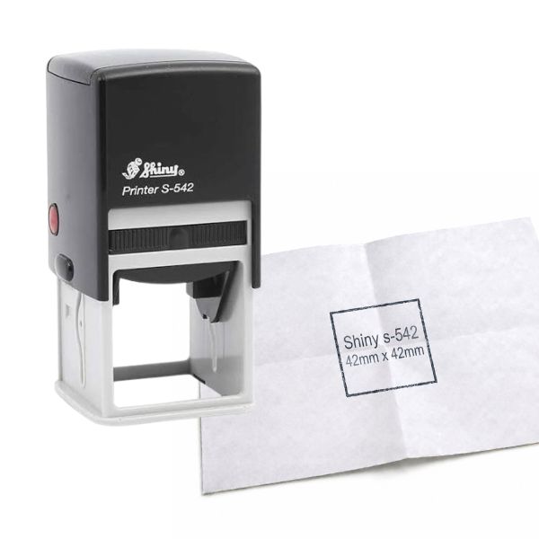 [SellCom79] Sello Completo SHINY S 542 SELLO AUTOMATICO 42 x 42 mm Color NEGRO