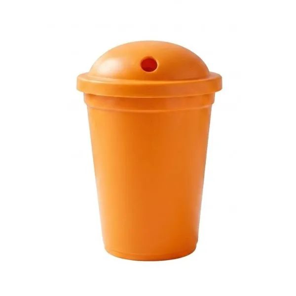 [6839] VASO MILK 330 CC NARANJA (SIN SORBETE)