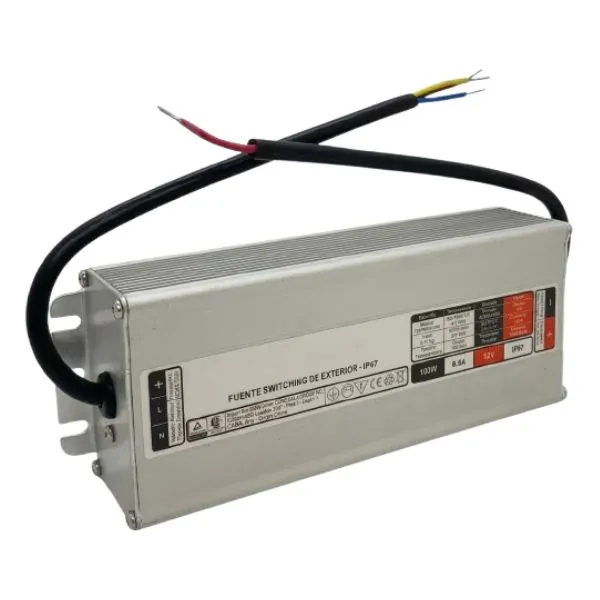 Fuente IP67 12V 100W (8A) EXTERIOR