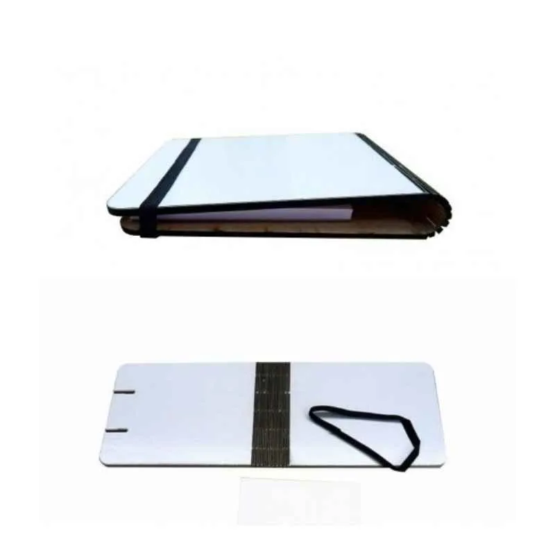 [2840] ANOTADOR FLEXIBLE MADERA CRISTAL + 50 HOJAS BLANCAS + CAJA SUBLIMABLE 9,5cm x 13,0cm