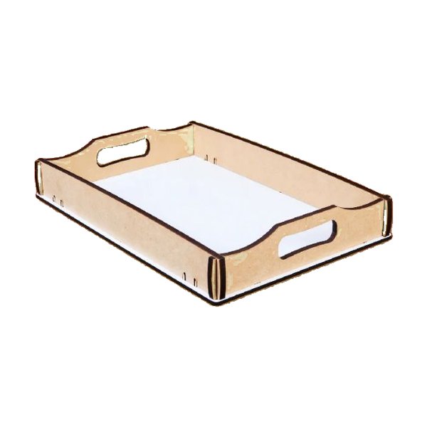 [2848] BANDEJA A4 FC MADERA CRISTAL