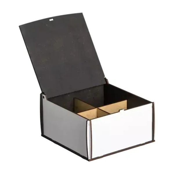 CAJA DE TE MADERA CRISTAL 15 cm x 15cm X 8,5cm