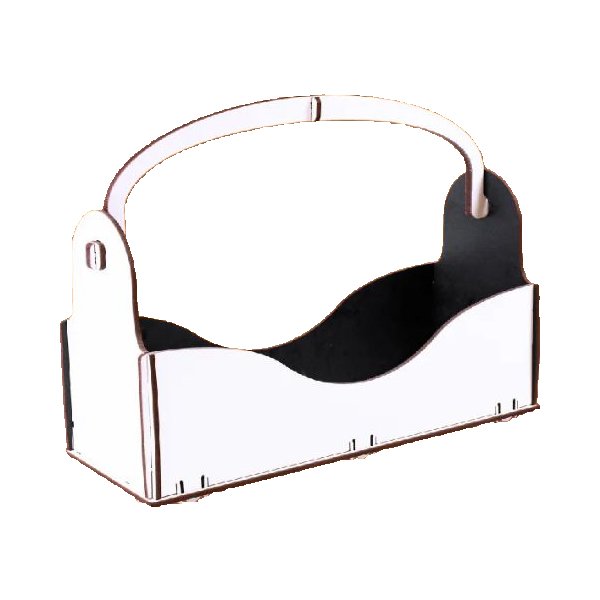 CANASTA CON MANIJA 28.5 X 10.5 X 15 CM MADERA CRISTAL