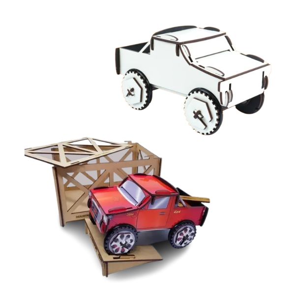 [4724] DEFA 4X4 CAMIONETA PARA ARMAR MADERA CRISTAL