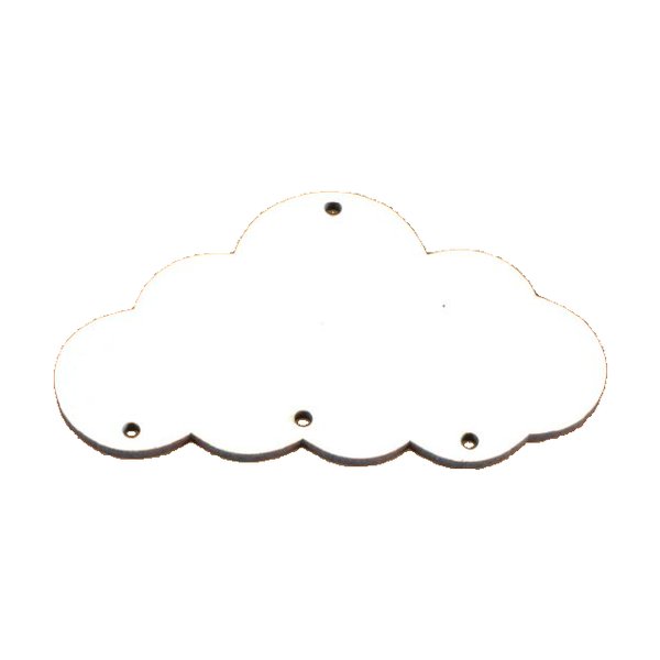 Forma Nube 10 x 5.7cm perforado madera cristal
