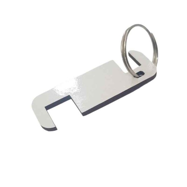 [2819] LLAVERO CEL MADERA CRISTAL CON ARANDELA 2,5 cm X 7,0cm