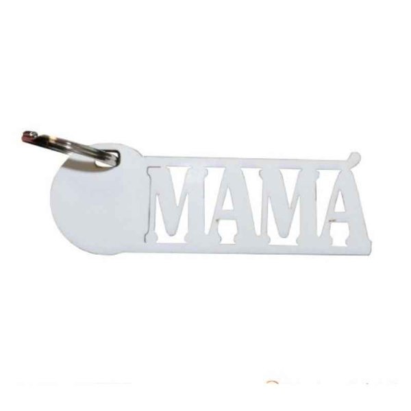 [3793] LLAVERO MAMA LETRAS MADERA CRISTAL 8 X 6 CM MAS ARANDELA