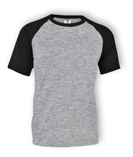 Remera Ranglan Spum Cuerpo Gris Manga Negra